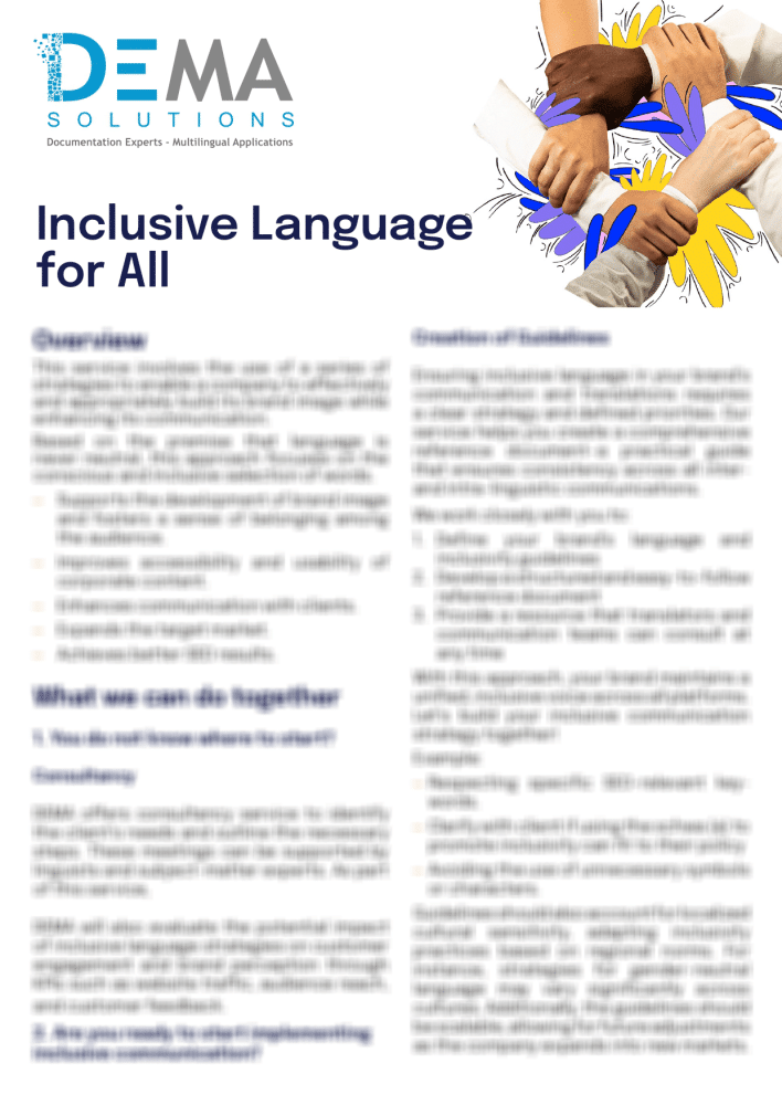 First page blurry preview of Inclusive Language for All Report