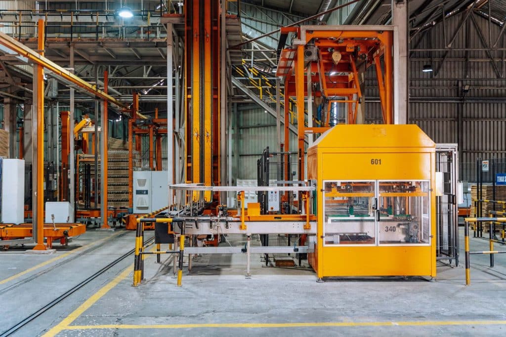 Automated production line in a modern factory