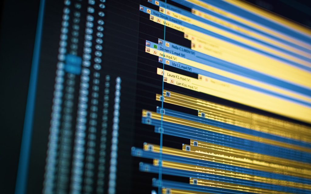 Close-up of a computer screen with media files