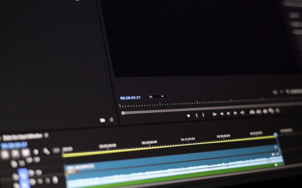 Video editing interface on a screen